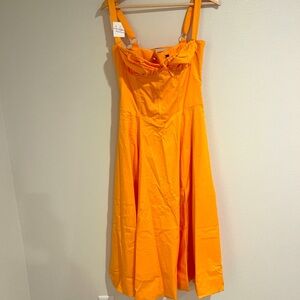 (13)  HOUSE OF CB 'Carmen' Tangerine Bustier Sundress/Size L(Larger Cup)-US 8-10